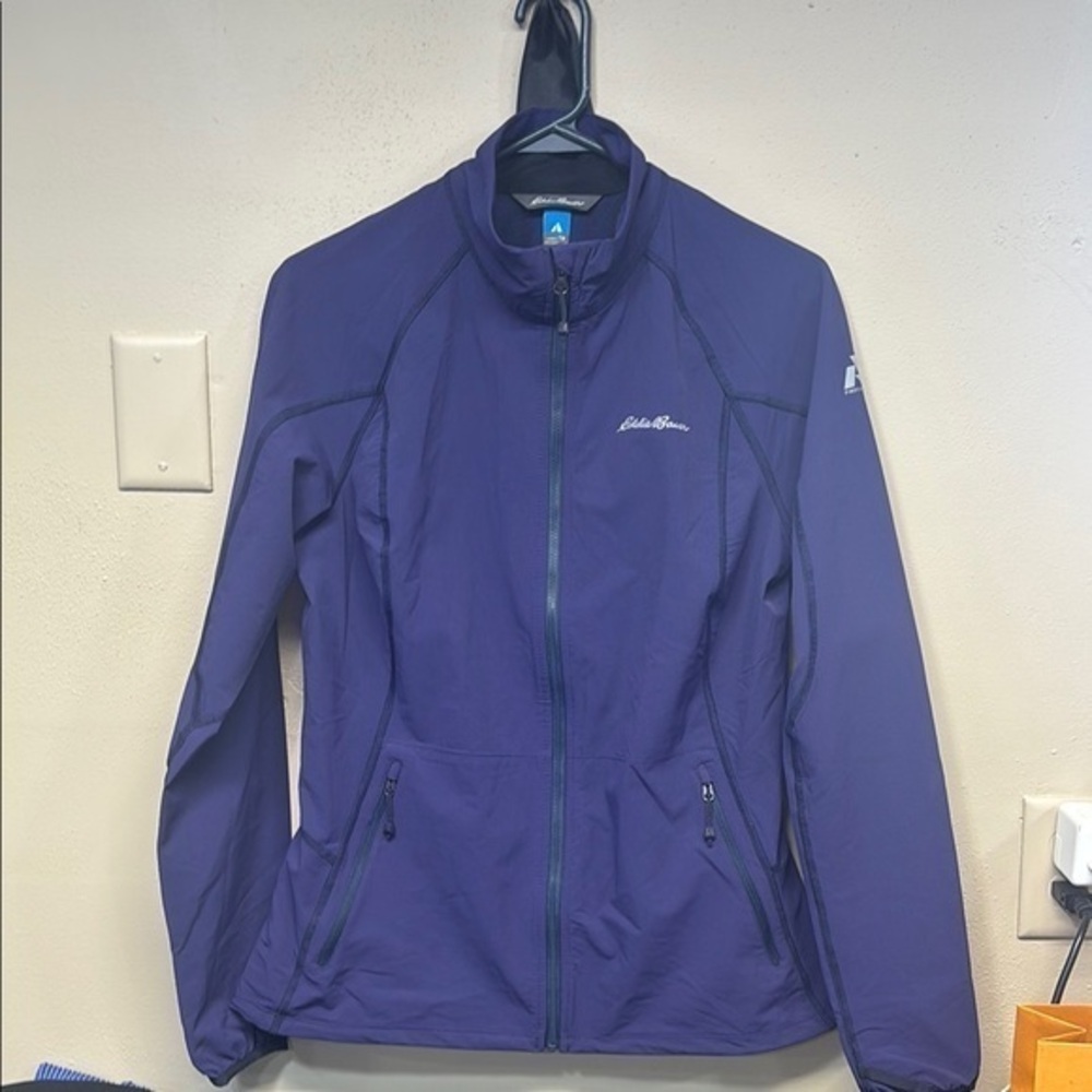 Eddie Bauer First Ascent black & Purple fulm zip up thumbhole  Jacket cost TM